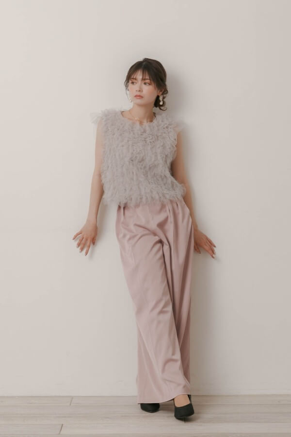 ピンクのチュールトップスセットパンツドレス | Dorry doll | M | A-2945