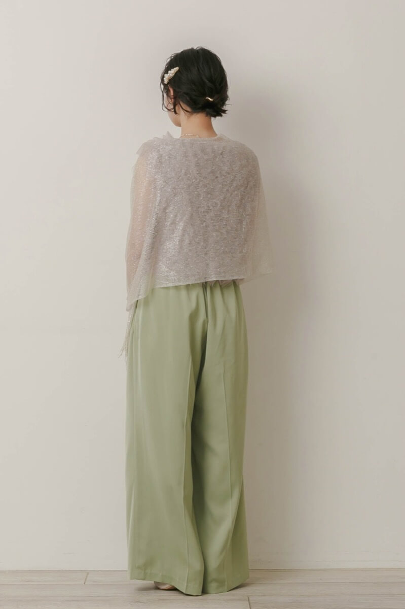 グリーンのチュールトップスセットパンツドレスの商品画像9