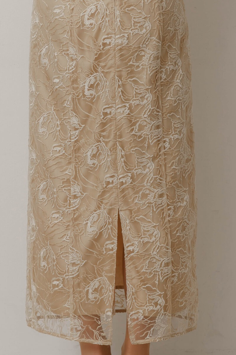 イエローのフラワーチュールギャザードレスの商品画像7