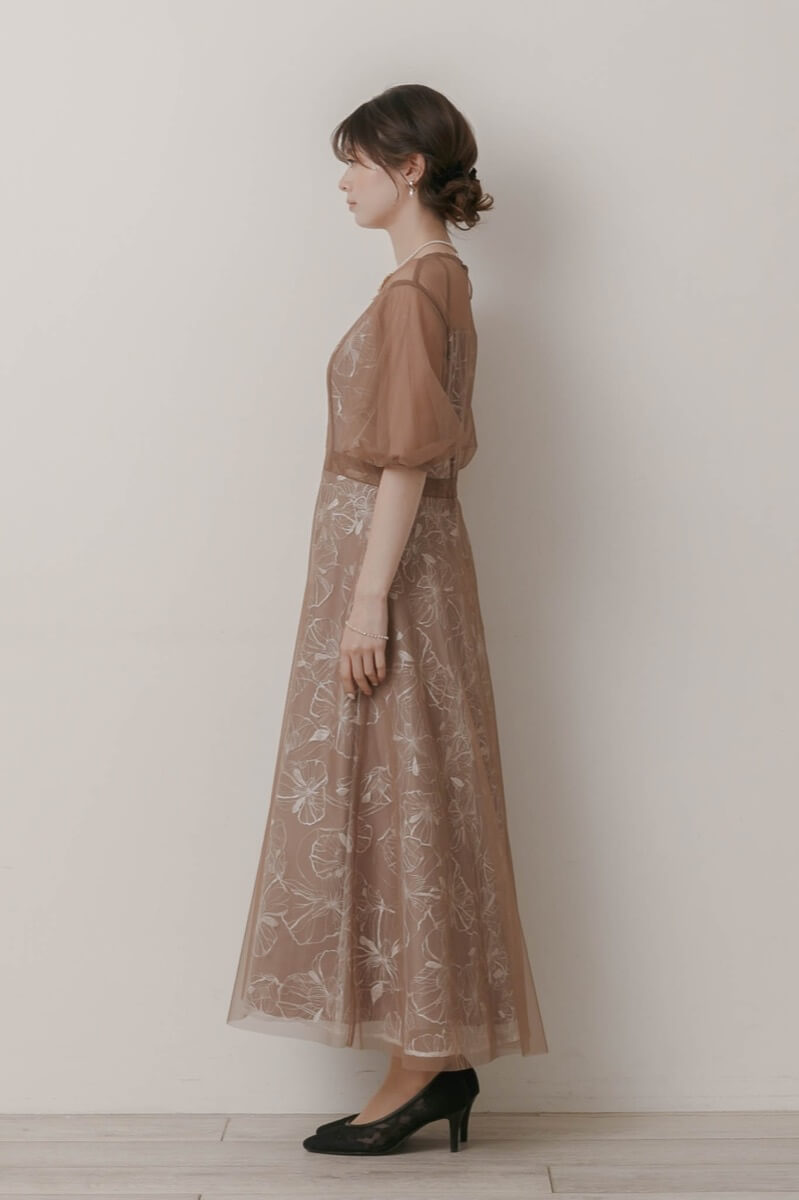 モカのチュールスパンコールレースドレスの商品画像3 モカのチュールスパンコールレースドレスの商品画像3