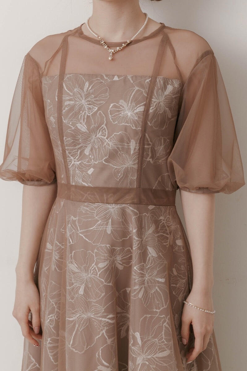 モカのチュールスパンコールレースドレスの商品画像5 モカのチュールスパンコールレースドレスの商品画像5