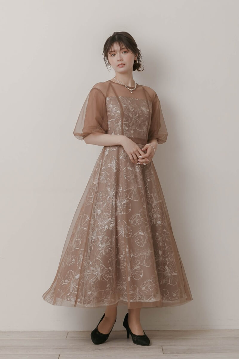 モカのチュールスパンコールレースドレスの商品画像8 モカのチュールスパンコールレースドレスの商品画像8