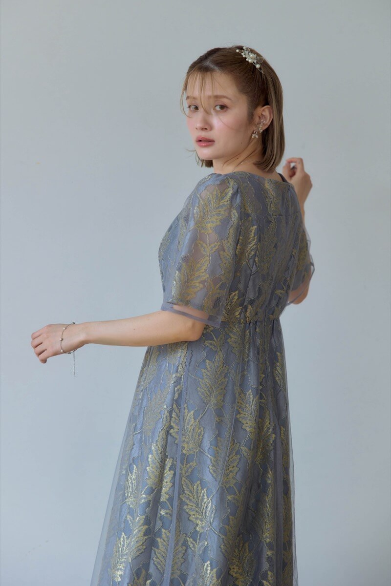 ブルーのラメジャガードドレスの商品画像10 ブルーのラメジャガードドレスの商品画像10