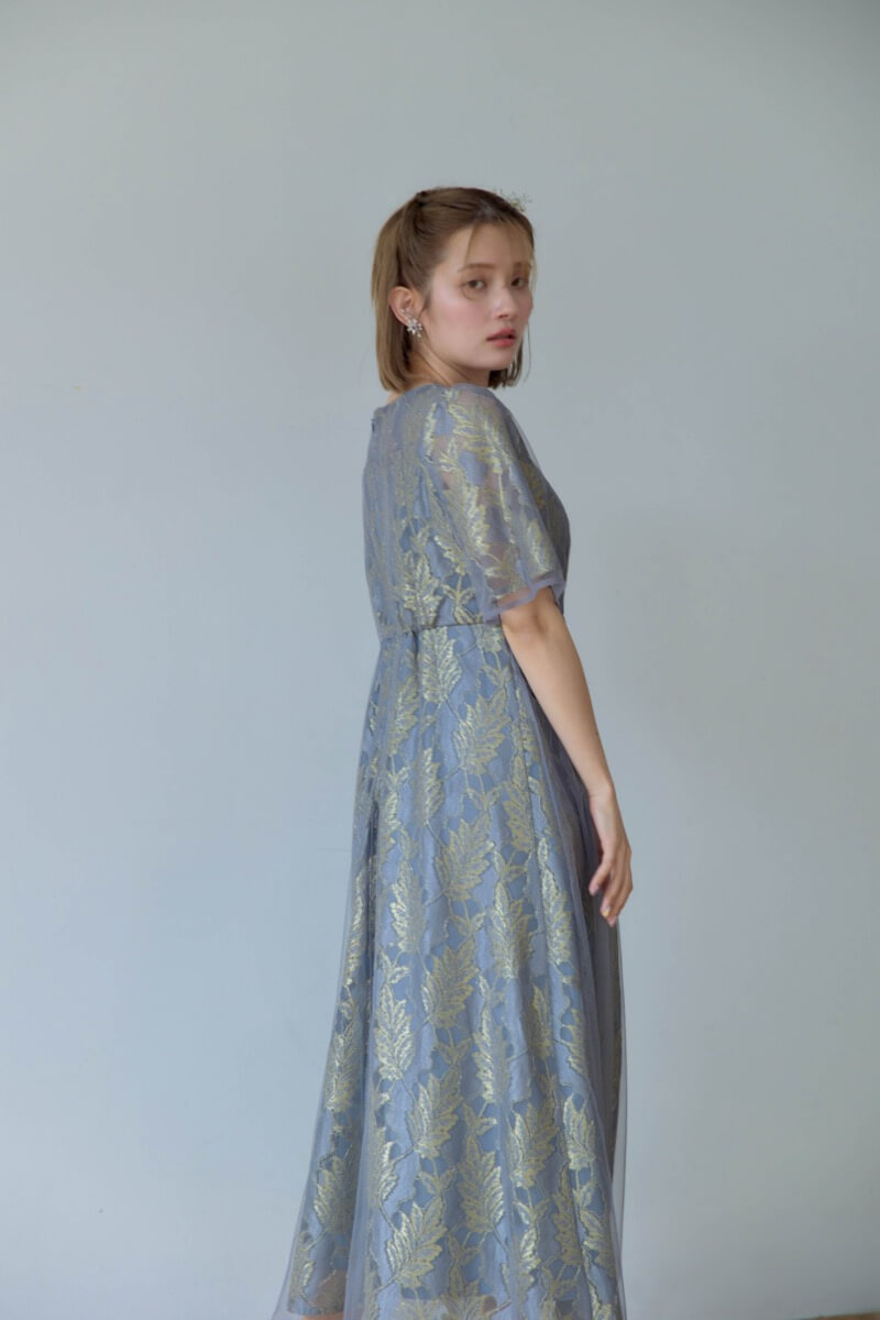 ブルーのラメジャガードドレスの商品画像12 ブルーのラメジャガードドレスの商品画像12