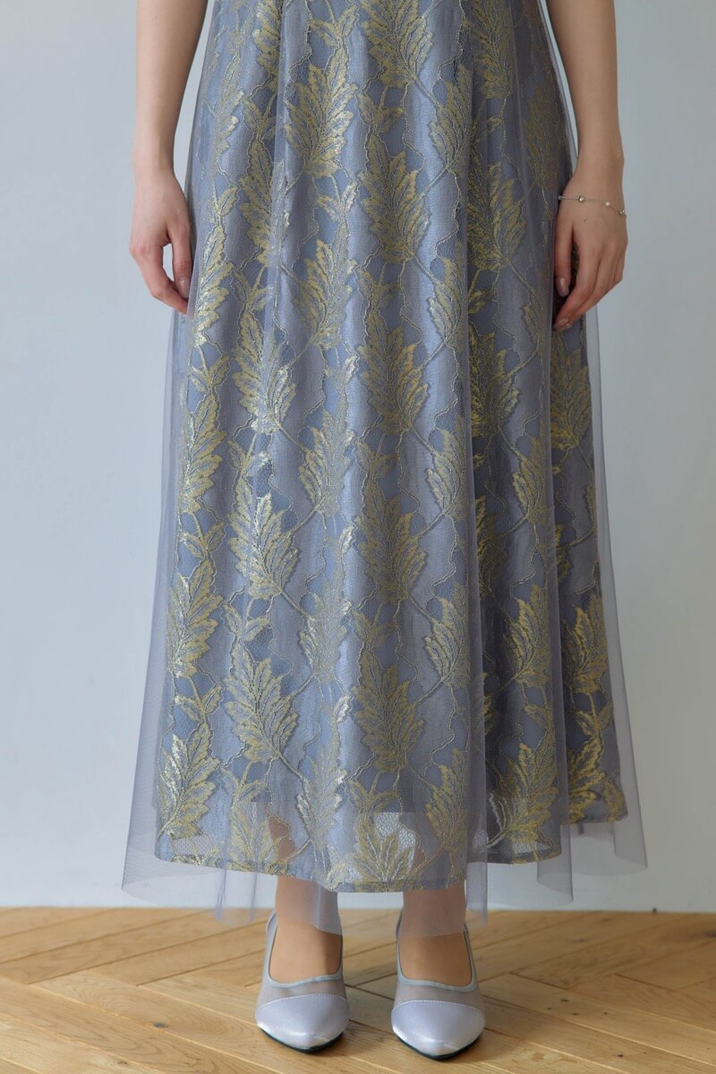 ブルーのラメジャガードドレスの商品画像6 ブルーのラメジャガードドレスの商品画像6