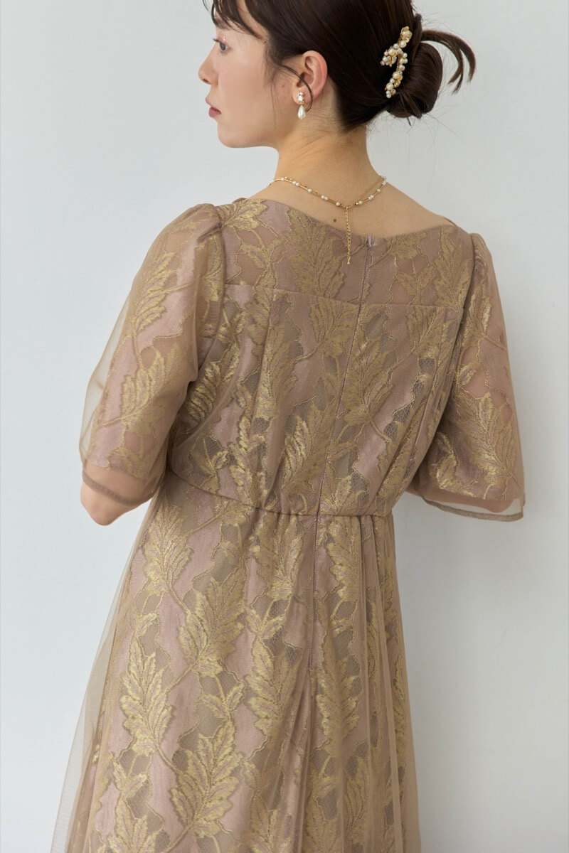 ピンクのラメジャガードドレスの商品画像10