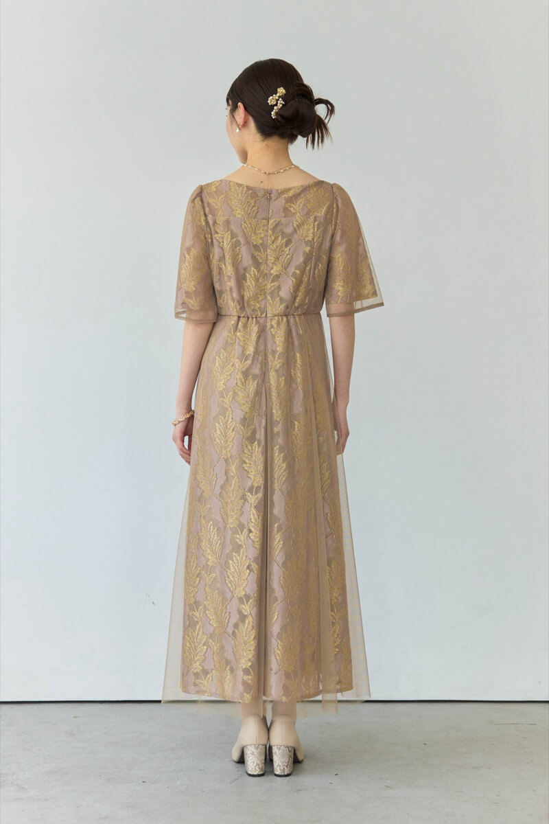 ピンクのラメジャガードドレスの商品画像4