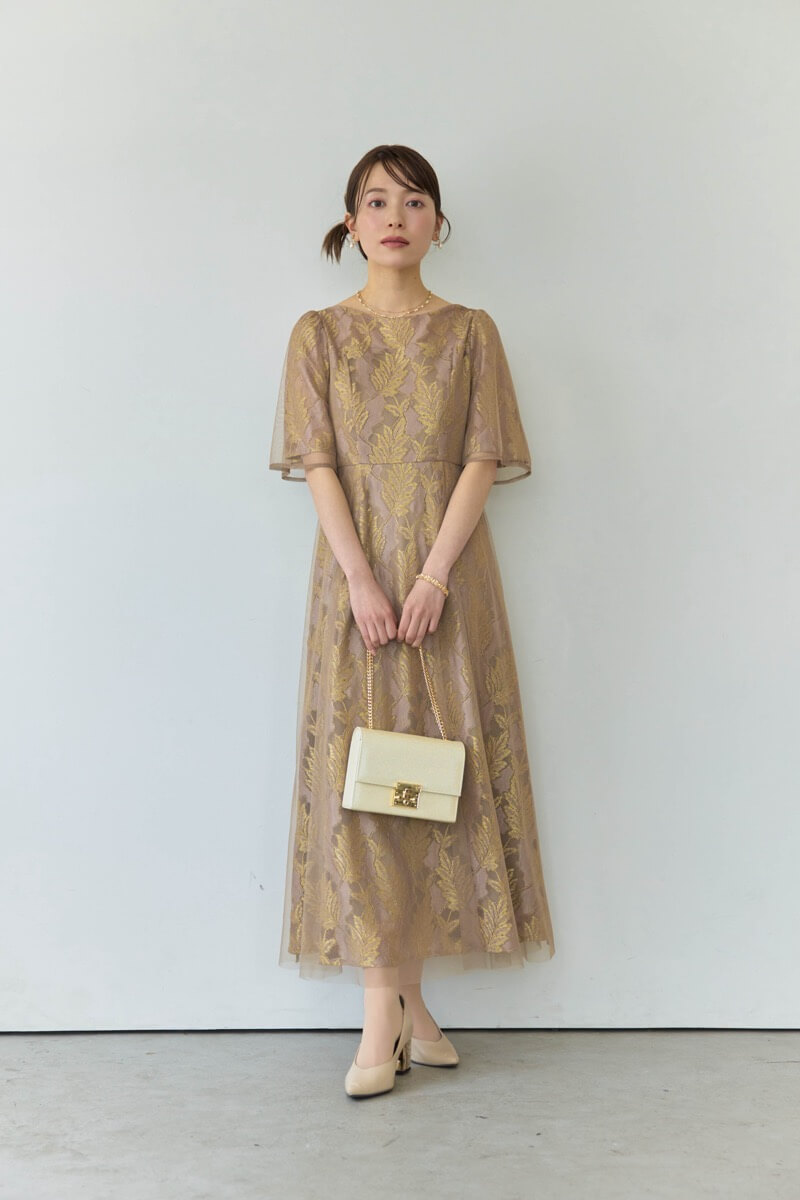 ピンクのラメジャガードドレスの商品画像7