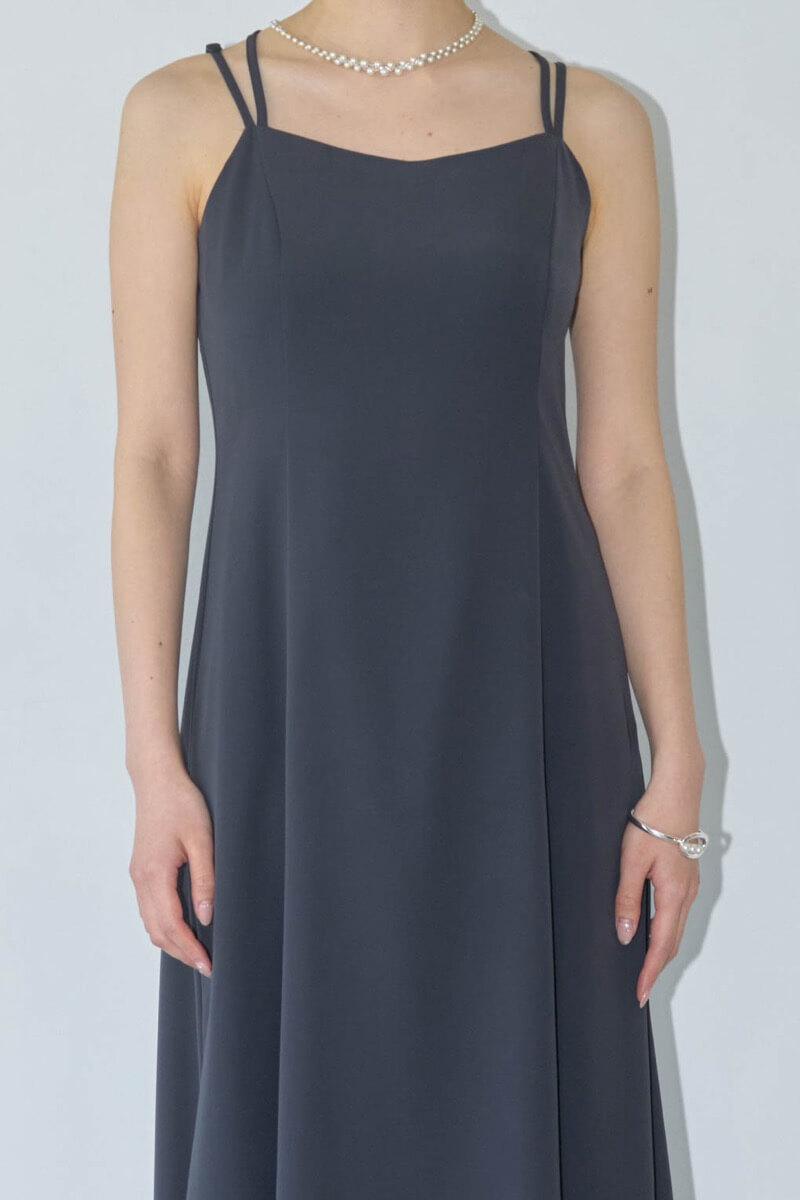 ダークグレーのシャーリングチュールトップス付きドレスの商品画像6 ダークグレーのシャーリングチュールトップス付きドレスの商品画像6