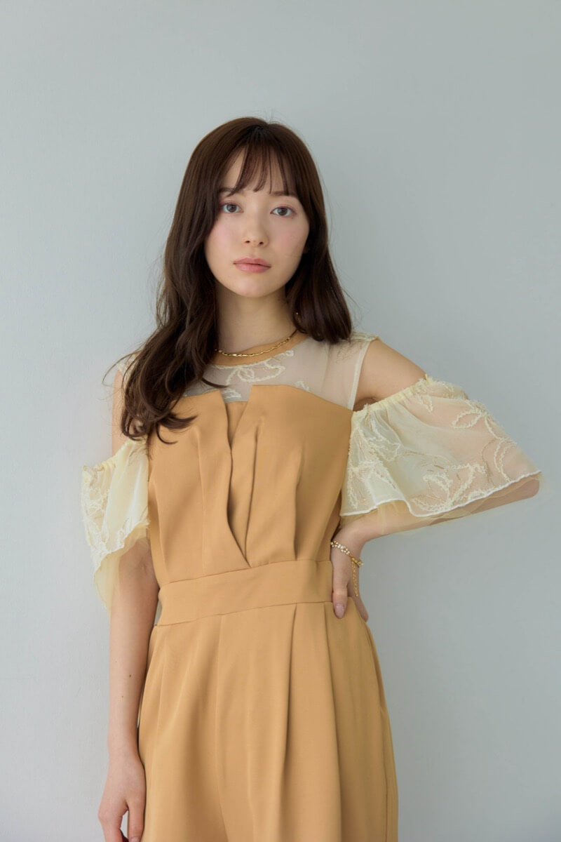 キャメルの2wayフリンジレースドレスの商品画像1 キャメルの2wayフリンジレースドレスの商品画像1