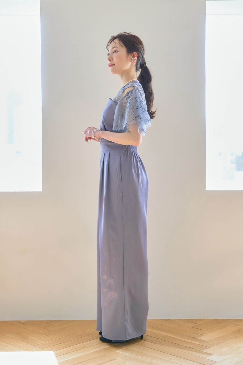 ブルーの2wayフリンジレースドレスの商品画像3 ブルーの2wayフリンジレースドレスの商品画像3