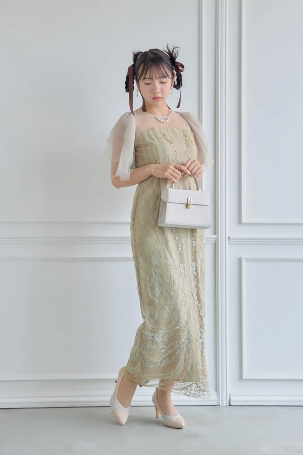 イエローのマルチケープ付きIラインドレス | Dorry doll | M | A-3017