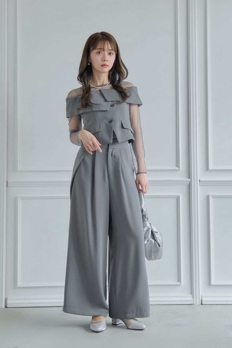 グレーのMulti wayトップスセットパンツドレスの商品画像2 グレーのMulti wayトップスセットパンツドレスの商品画像2