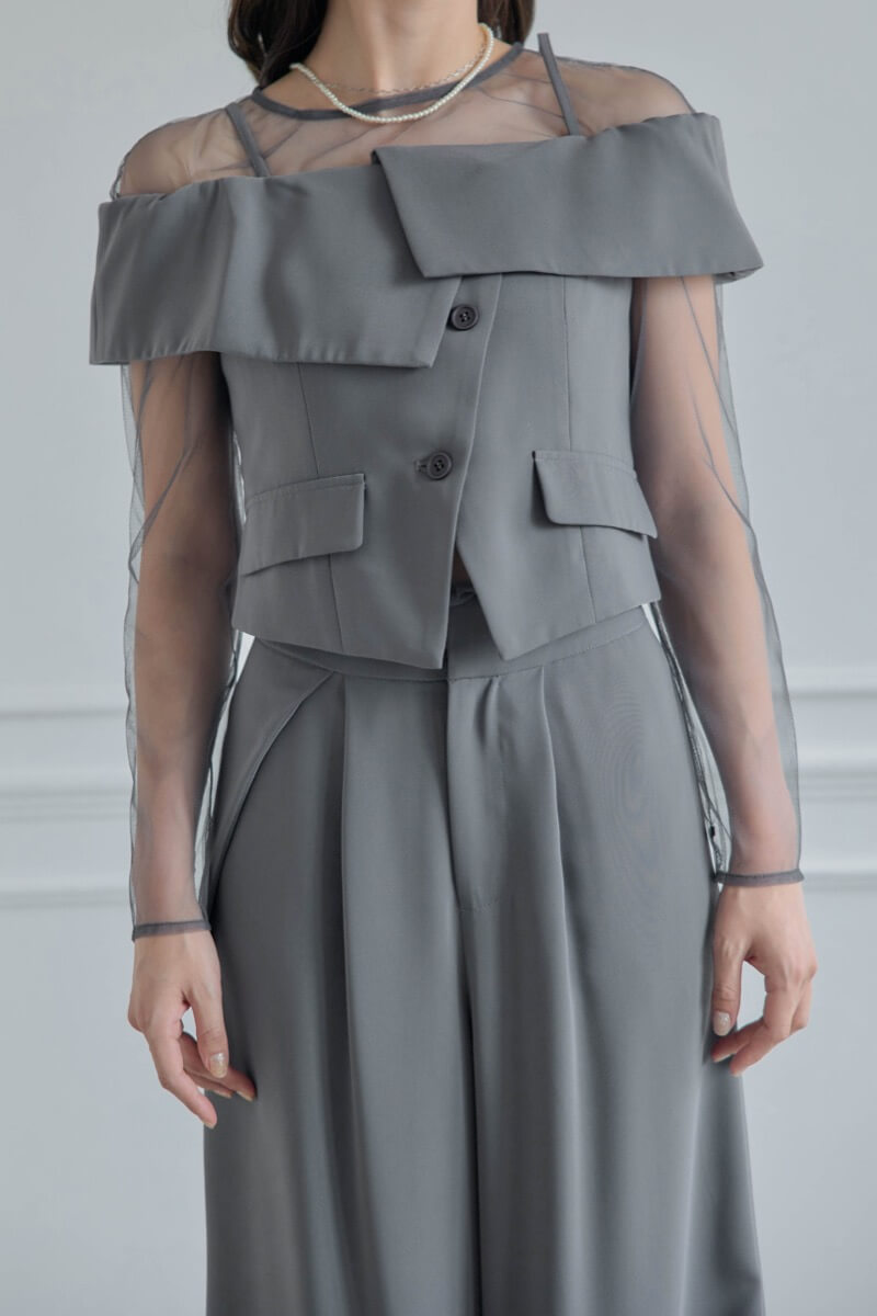 グレーのMulti wayトップスセットパンツドレスの商品画像5 グレーのMulti wayトップスセットパンツドレスの商品画像5