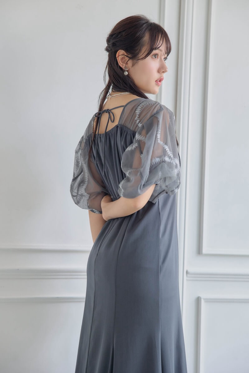 グレーのグラフィティスリーブドレスの商品画像9