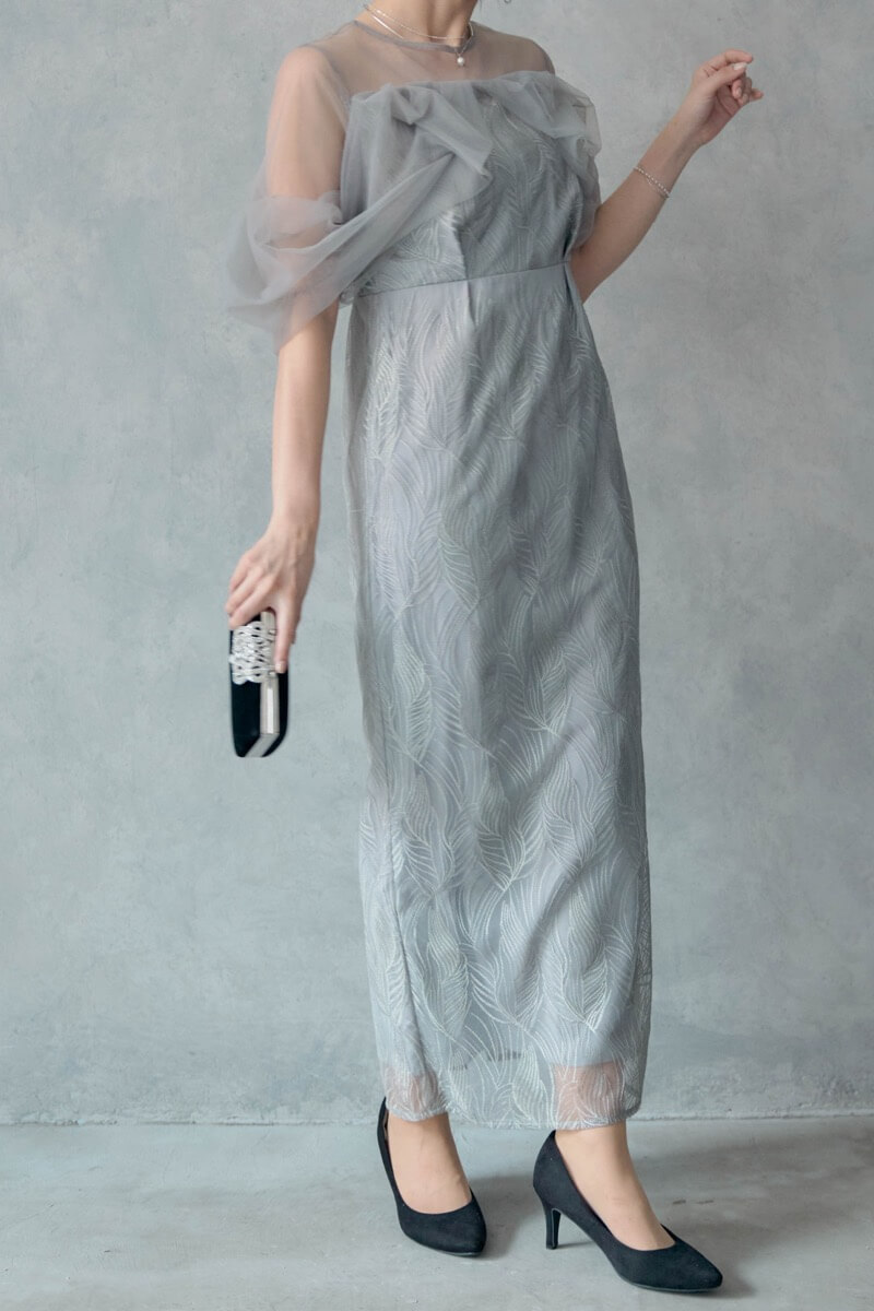 グレーのトルナードペンシルドレスの商品画像10