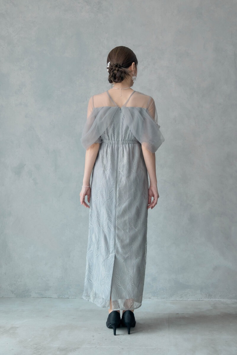 グレーのトルナードペンシルドレスの商品画像4