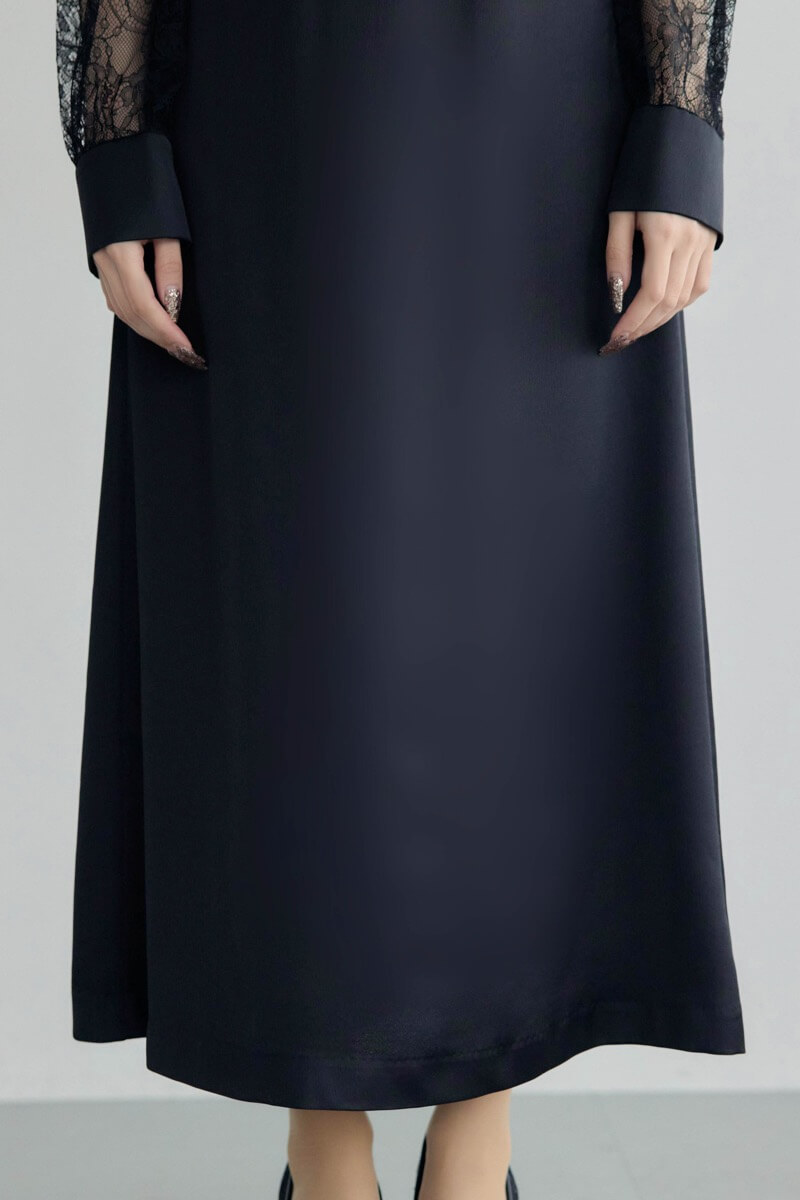 ブラックのフロントデザインレースドレスの商品画像7