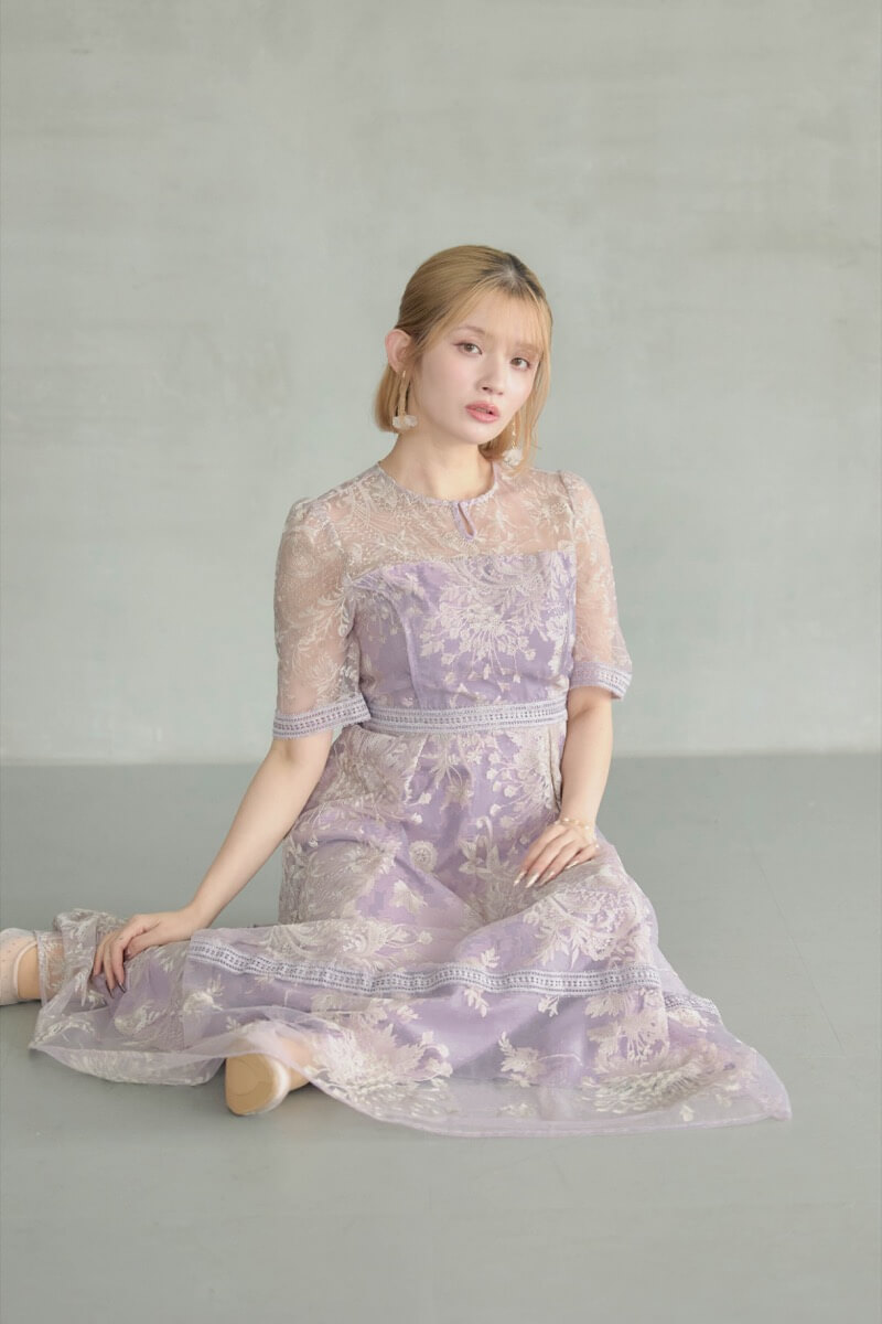 ピンクのラダーレースドレスの商品画像10