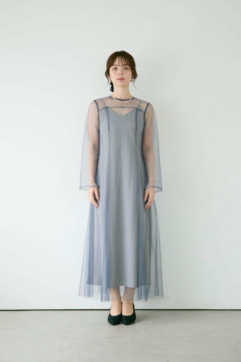 ブルーのMultiwayボリュームチュールドレスの商品画像8